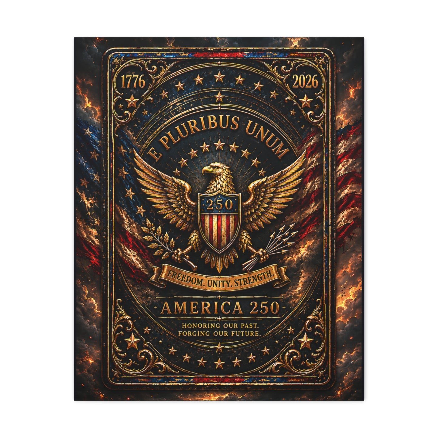 America 250 Heritage Edition Canvas —  Patriotic Wall Art