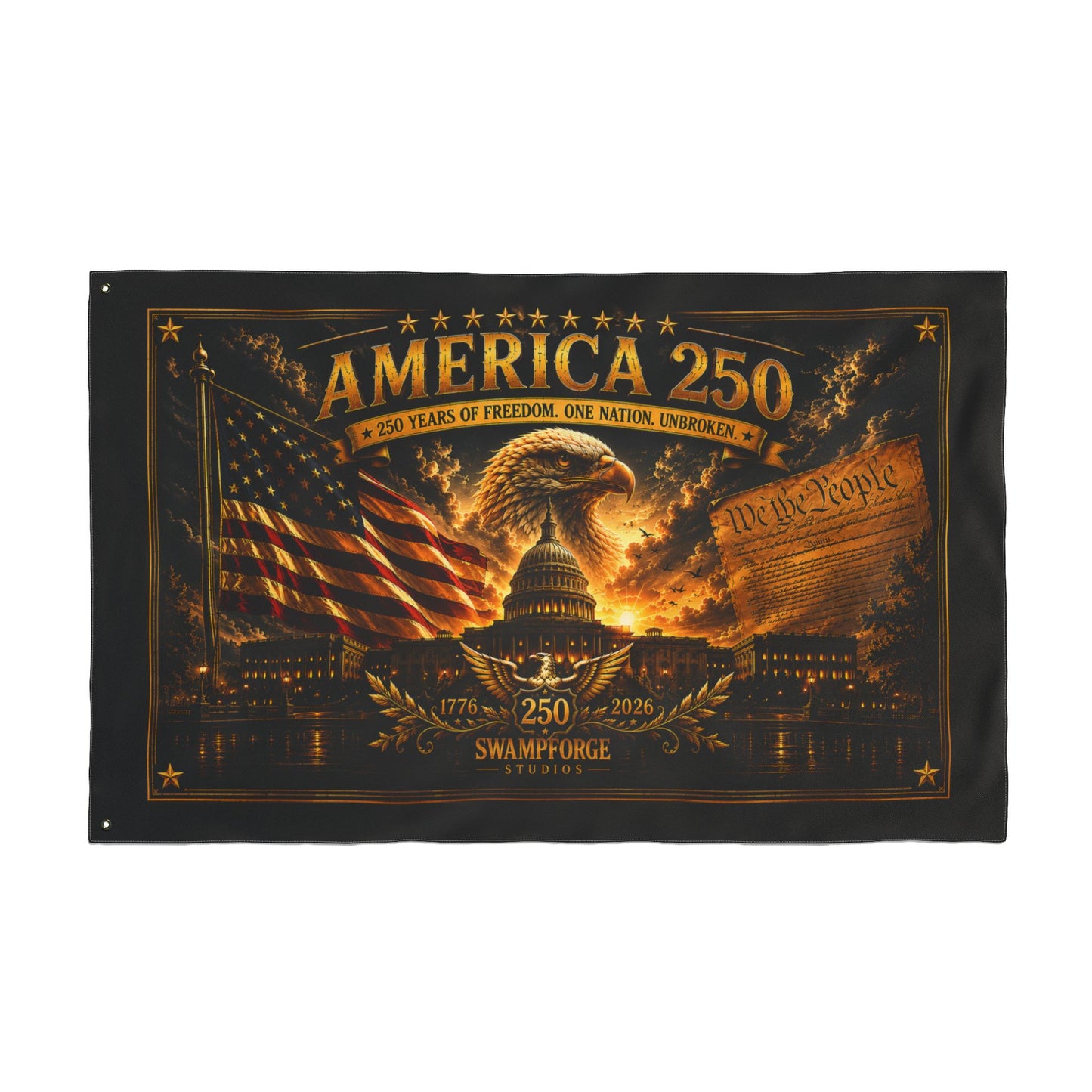 America 250 Commemorative Flag | 250 Years of Freedom | Double-Sided Patriotic Flag