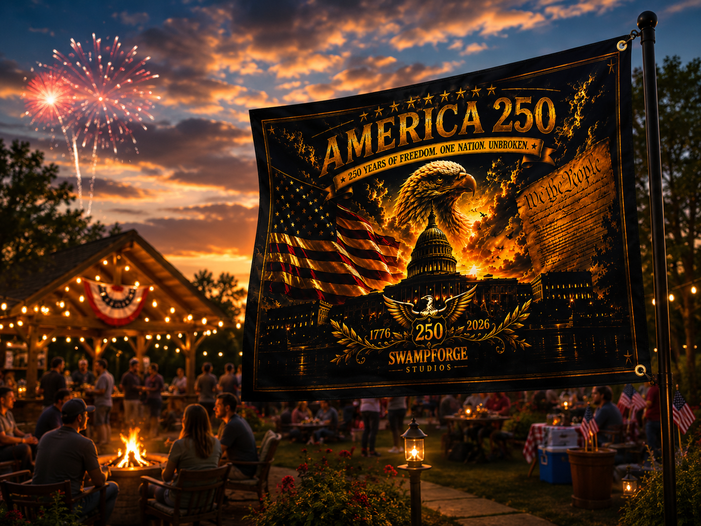 America 250 Commemorative Flag | 250 Years of Freedom | Double-Sided Patriotic Flag