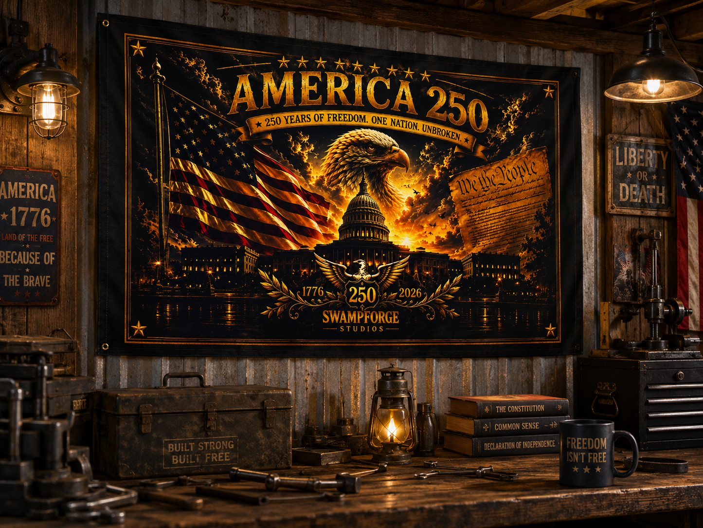 America 250 Commemorative Flag | 250 Years of Freedom | Double-Sided Patriotic Flag