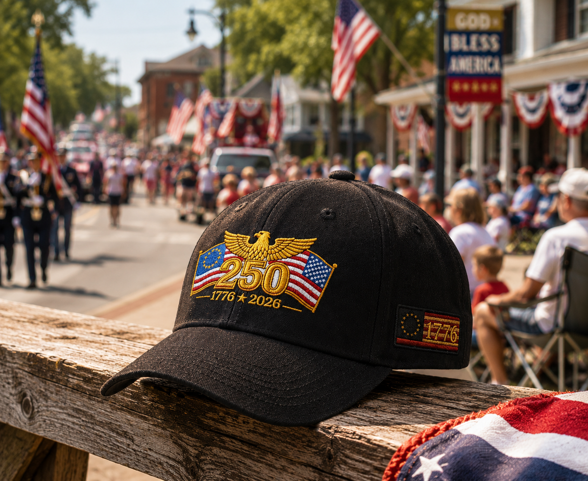 1776–2026 Heritage Dad Cap | 250 Years of American Independence | Patriotic Embroidered Cap