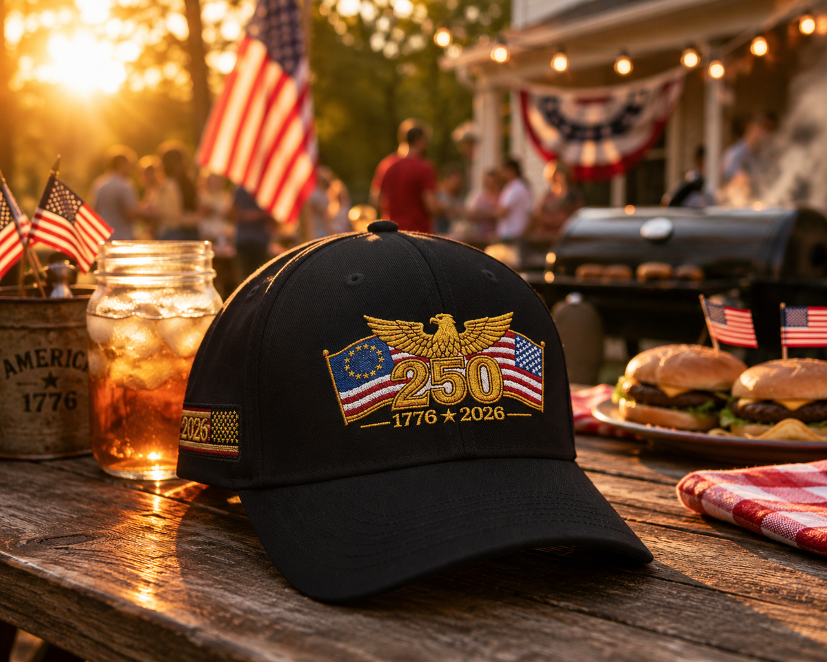 1776–2026 Heritage Dad Cap | 250 Years of American Independence | Patriotic Embroidered Cap