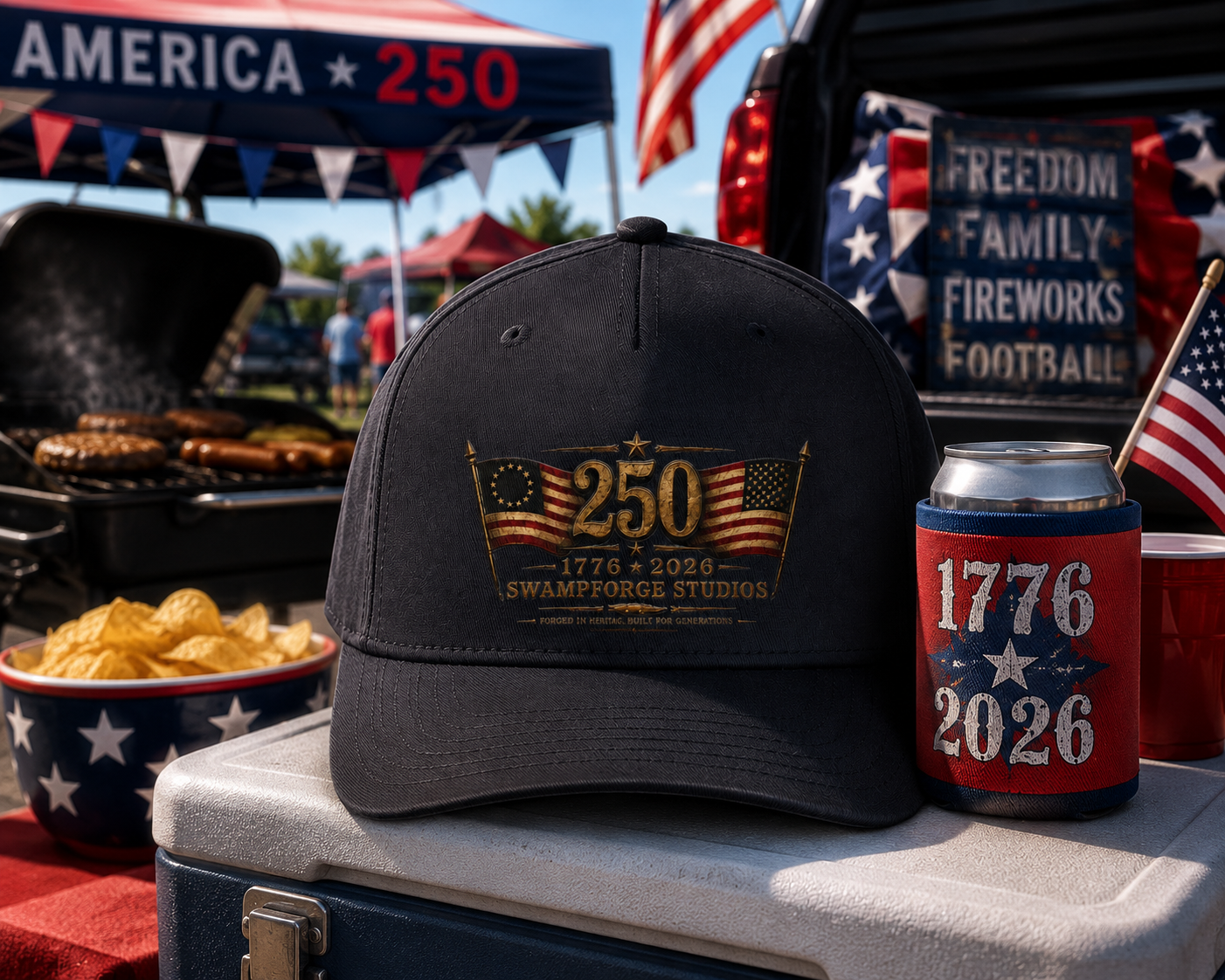 1776–2026 Heritage Snapback Cap | 250 Years of American Independence | Patriotic Hat