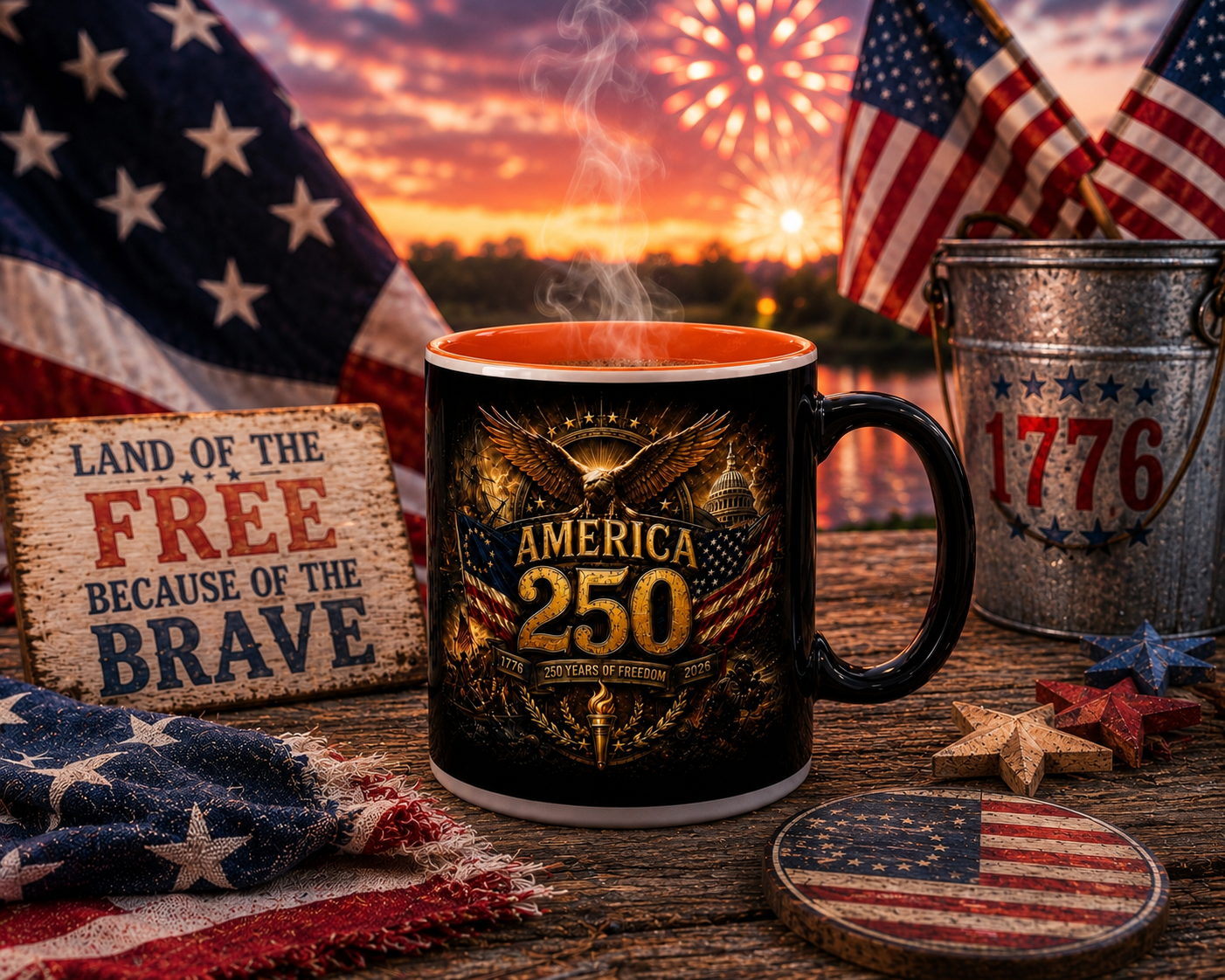 America 250 Patriotic Coffee Mug | 1776–2026 Anniversary Mug | SwampForge Studios Heritage Collection