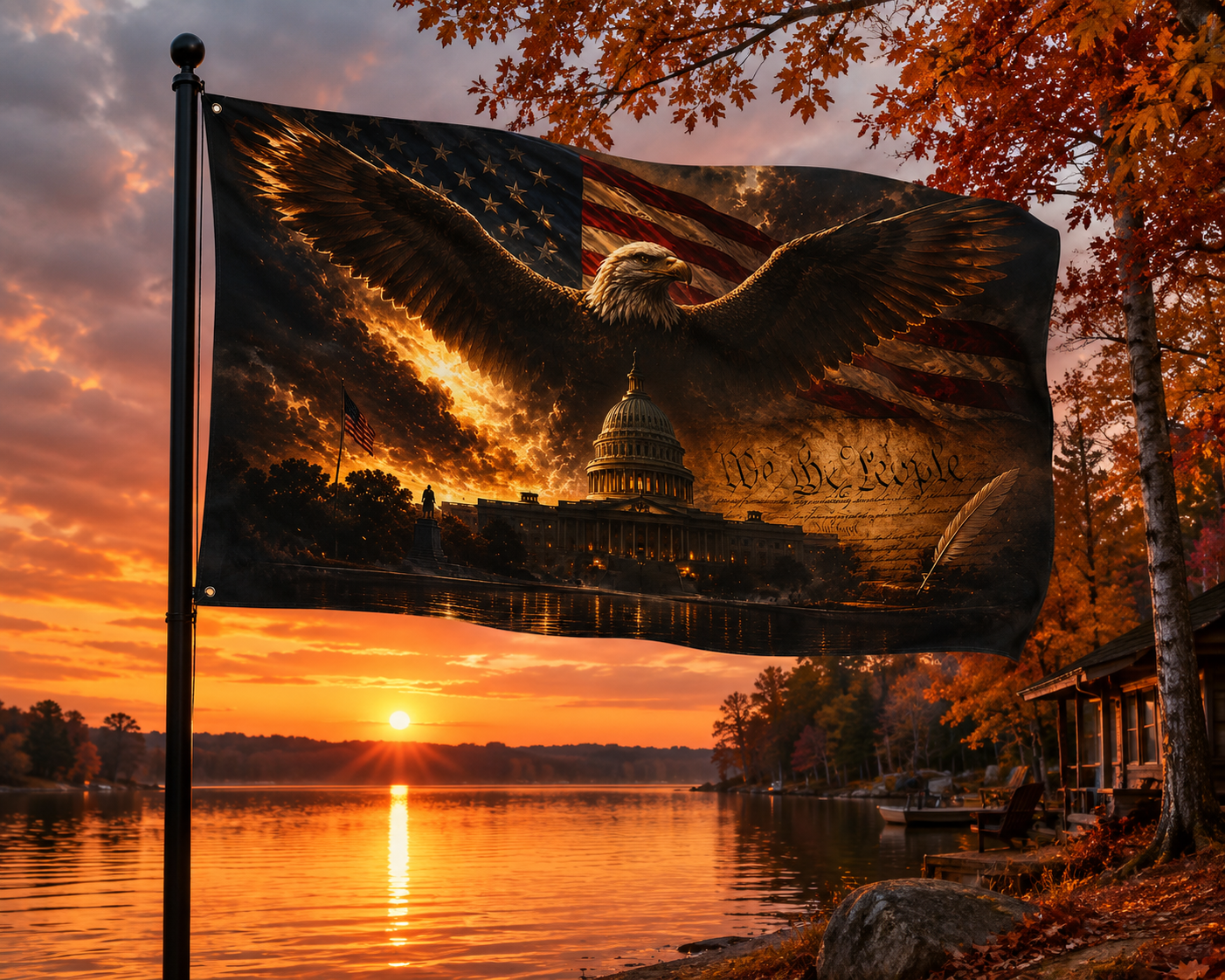 Legacy Eagle Flag – We the People - Double-Sided Patriotic Flag
